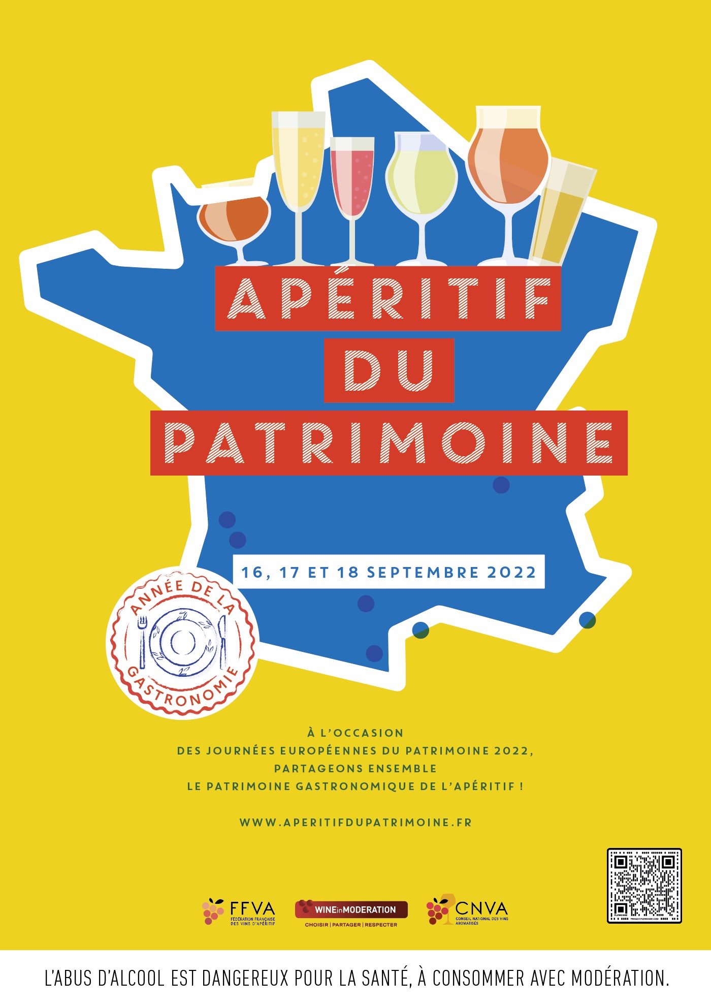 Affiche Apéritif du Patrimoine V9 Verre Apéritifs Patrimoine